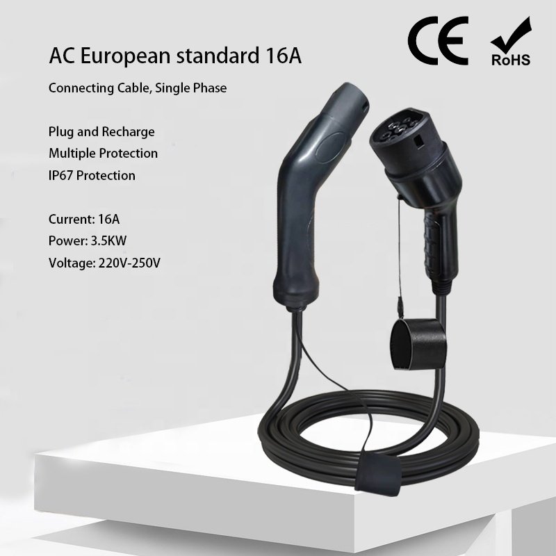 Type 2 AC double-headed gun series ZR-EUO11 portable AC car charger customized type European standard charging piles
