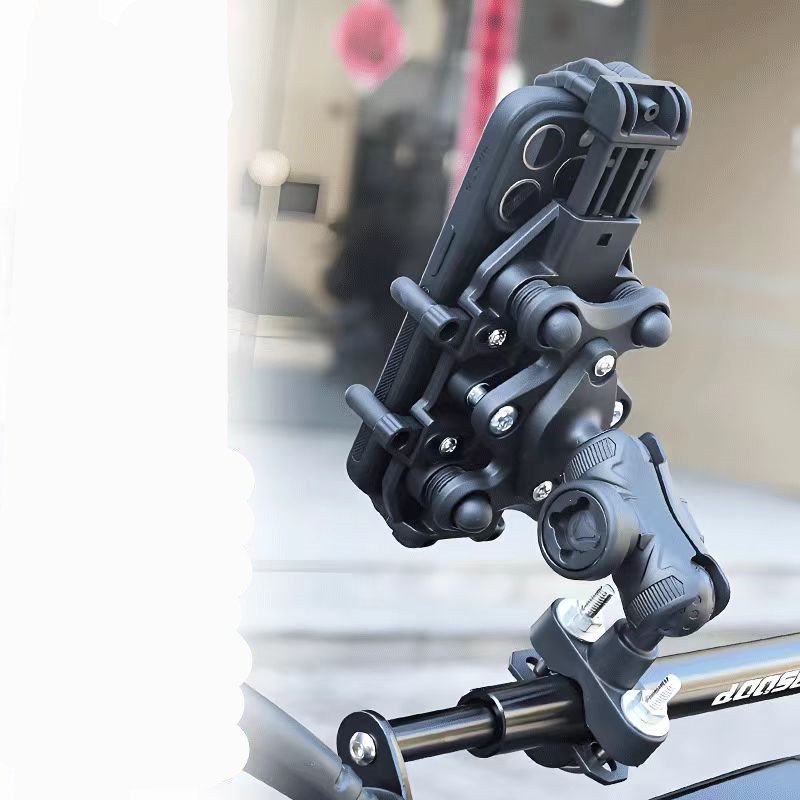 Luxury silicone anti slip phone holder bicycle mobile racing bracket motorcycle steering handlebar navigation stand