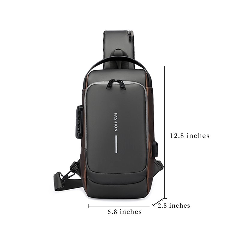 2024 Best Selling Cheap Leather Messenger Bag Anti-theft USB Satchel bag Motorcycle Mens Chest Bag