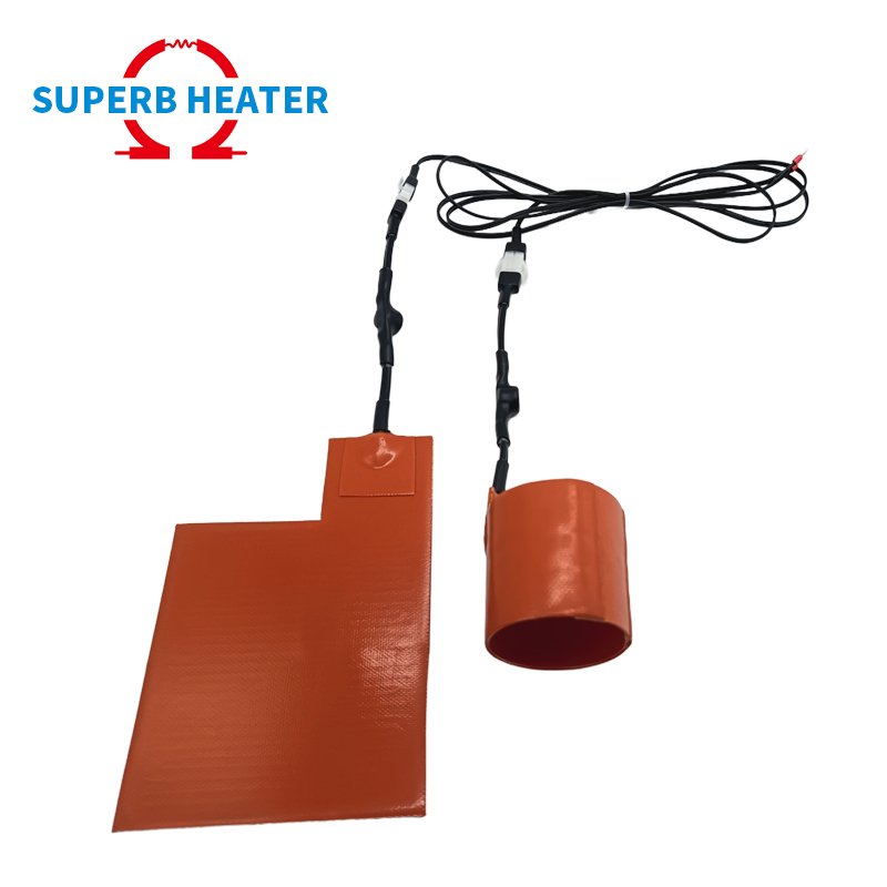customized Industrial flexible silicone rubber heater heating pad with thermostat used for automobiles and motorcycles