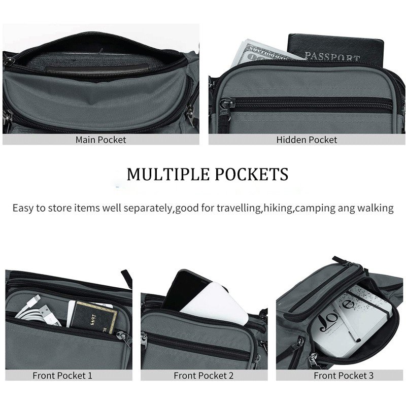 Adjustable Strap Belt Waist bag pocket Multiple Waist bag high quality Running Cycling Traveling Dog Walking Workout Storage