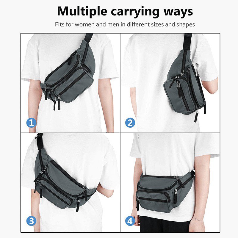Adjustable Strap Belt Waist bag pocket Multiple Waist bag high quality Running Cycling Traveling Dog Walking Workout Storage