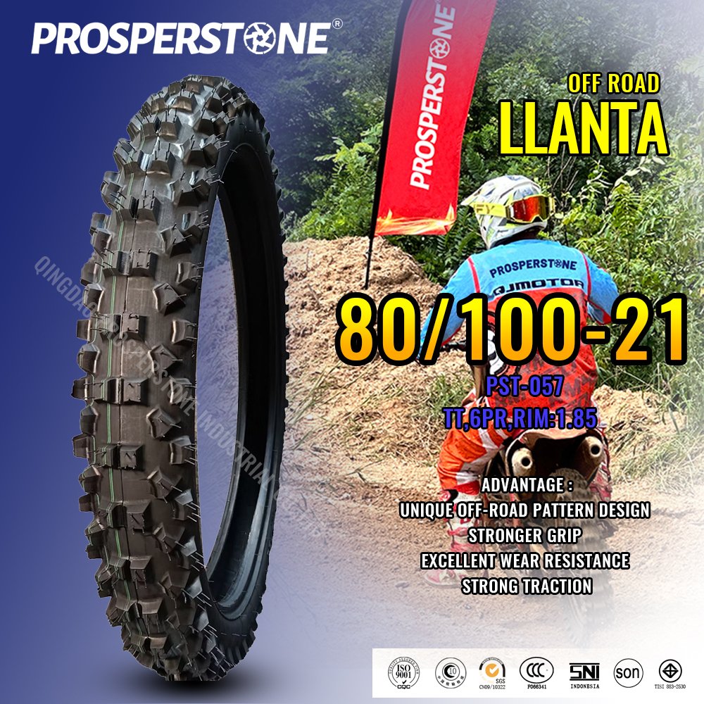 80/100-21 Cross-Country Motorcycle Tires High Stability Comfortable Drive Strong Wear Resistance New Used Tube Casing Available