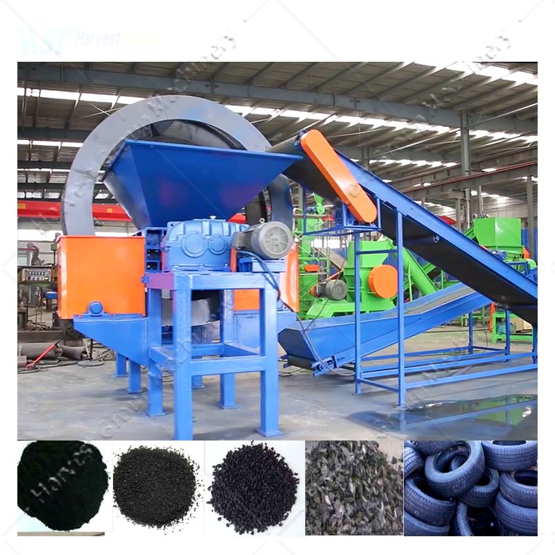 Newest Design automatic tire grinder rubber powder tyre recycling machine motorcycle tire shredder machine