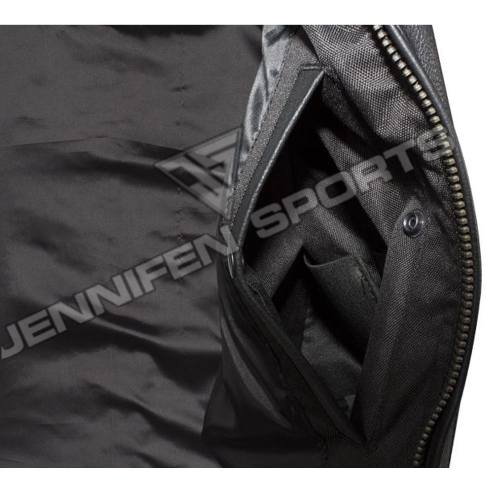Motorcycle Leather Vest For Biker On Front Pockets&Zip Closing Also Satin Lining Used Inside Of The Vest