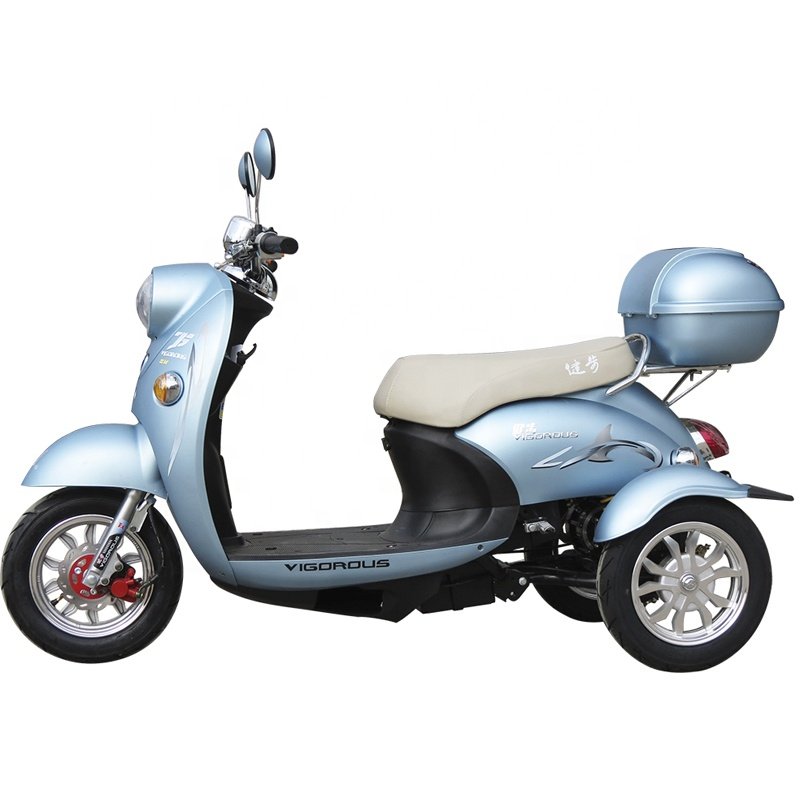 Single Seat 48V 500W 25km/h City Used Cheap Wholesale 10inch Three Wheel Electric Tricycles Scooter For Old People