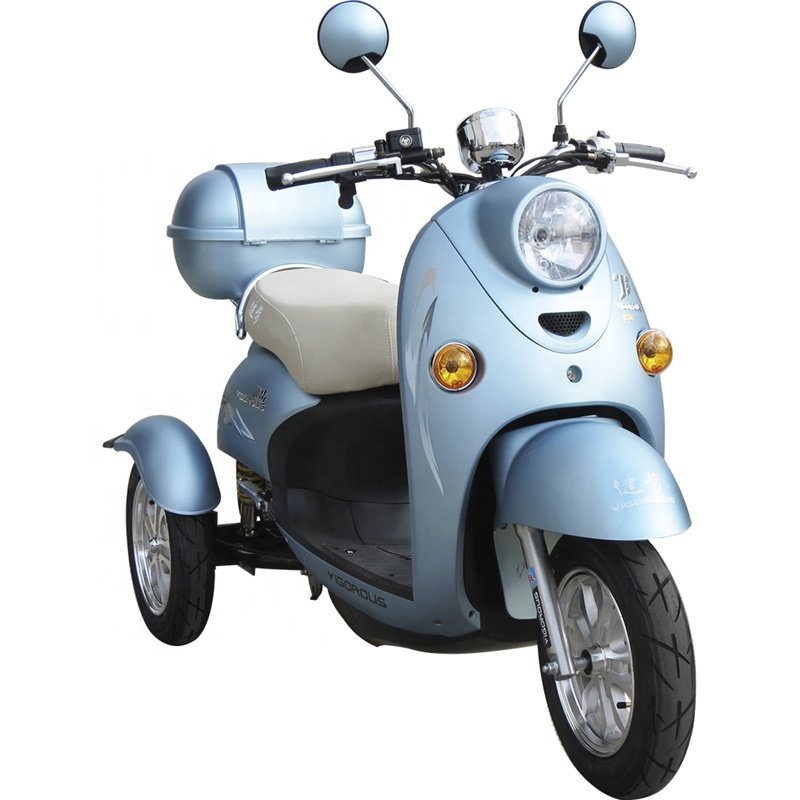 Single Seat 48V 500W 25km/h City Used Cheap Wholesale 10inch Three Wheel Electric Tricycles Scooter For Old People
