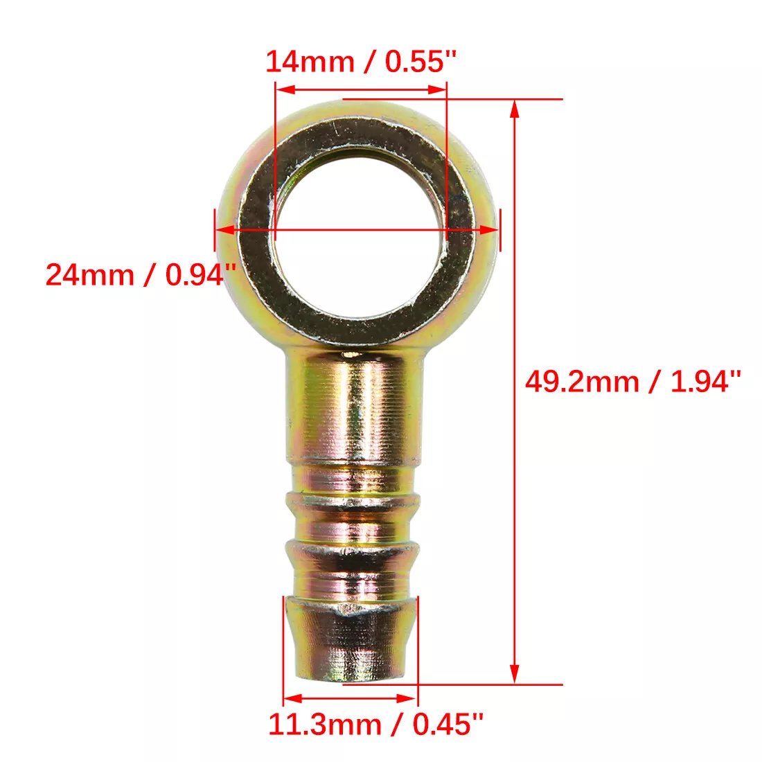 Banjo Hose Barb Bolt Fittings Bronze Tone for Motorcycle Car Durable Material