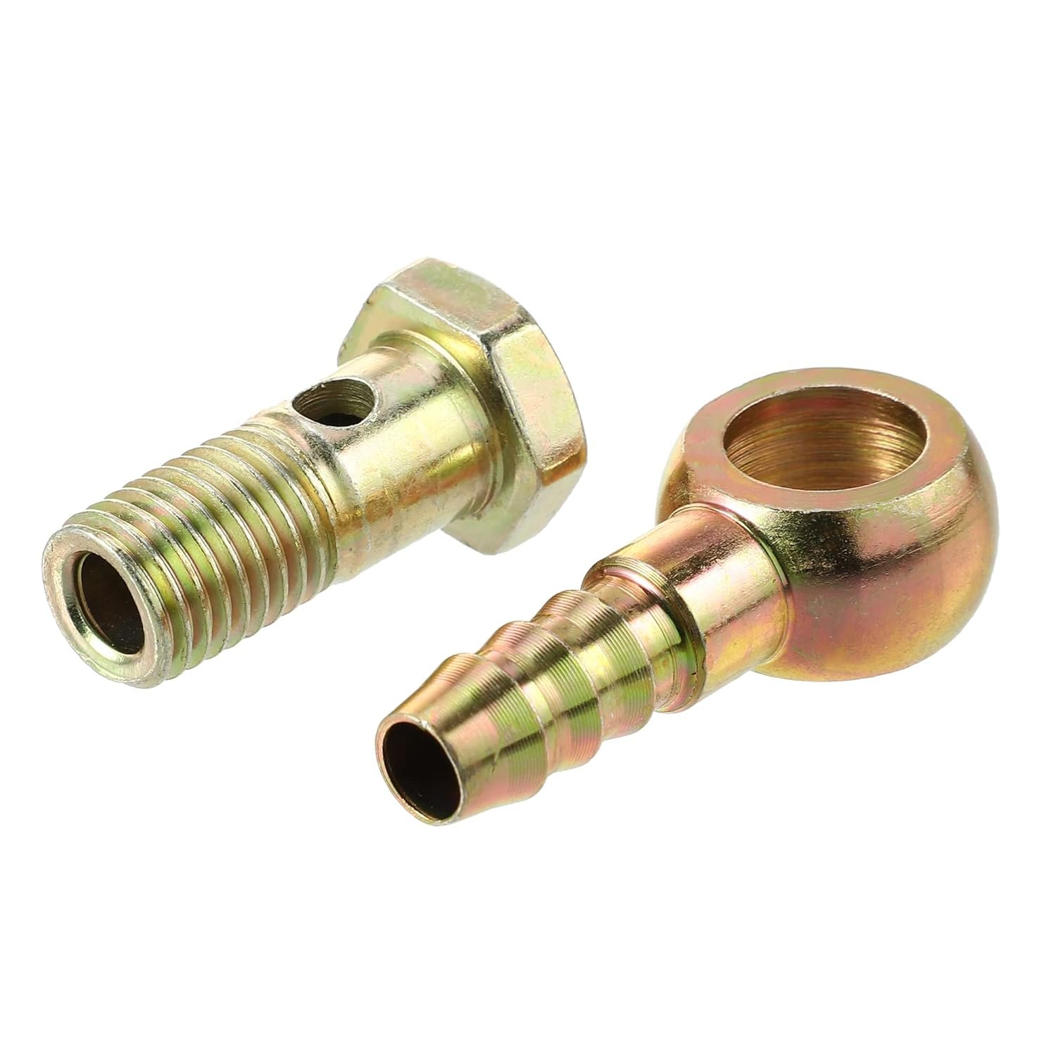 Banjo Hose Barb Bolt Fittings Bronze Tone for Motorcycle Car Durable Material