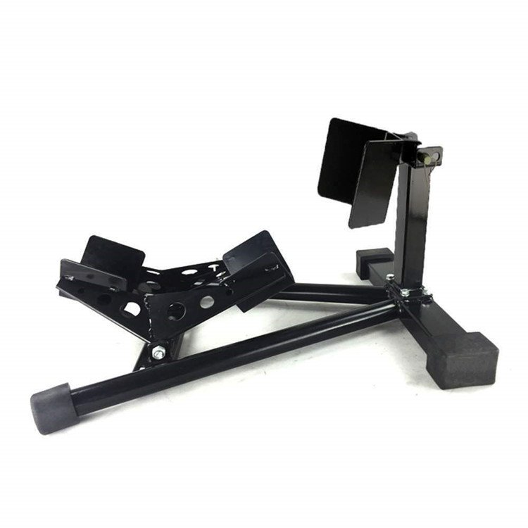 Heavy Duty Adjustable Steel Wheel Chock Stand for Motorcycle Tire Repair Automatic Type