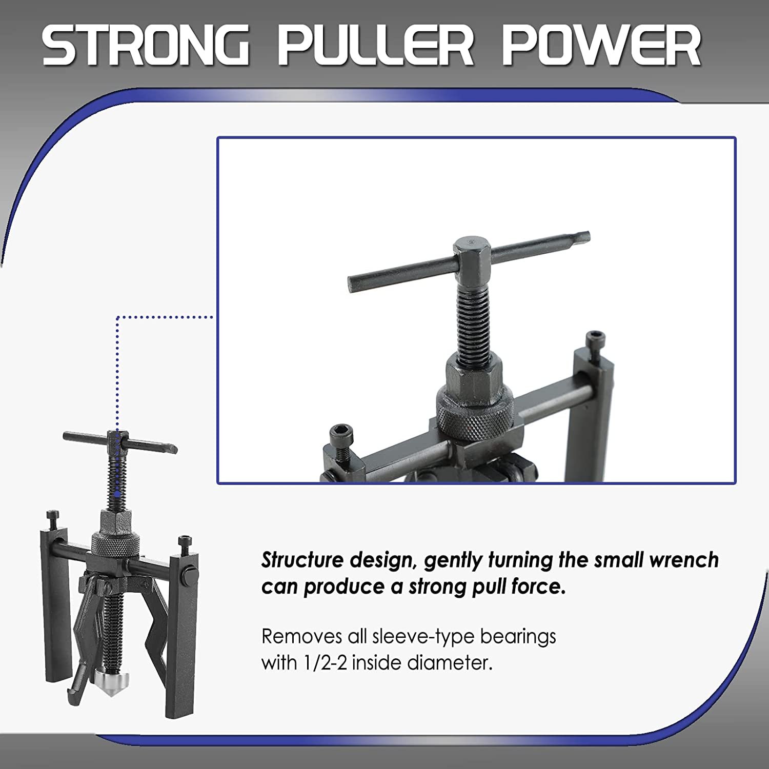 3 Jaw Inner Bearing Puller Gear Extractor Internal External Pulling for Motorcycle Wheel Car SUV