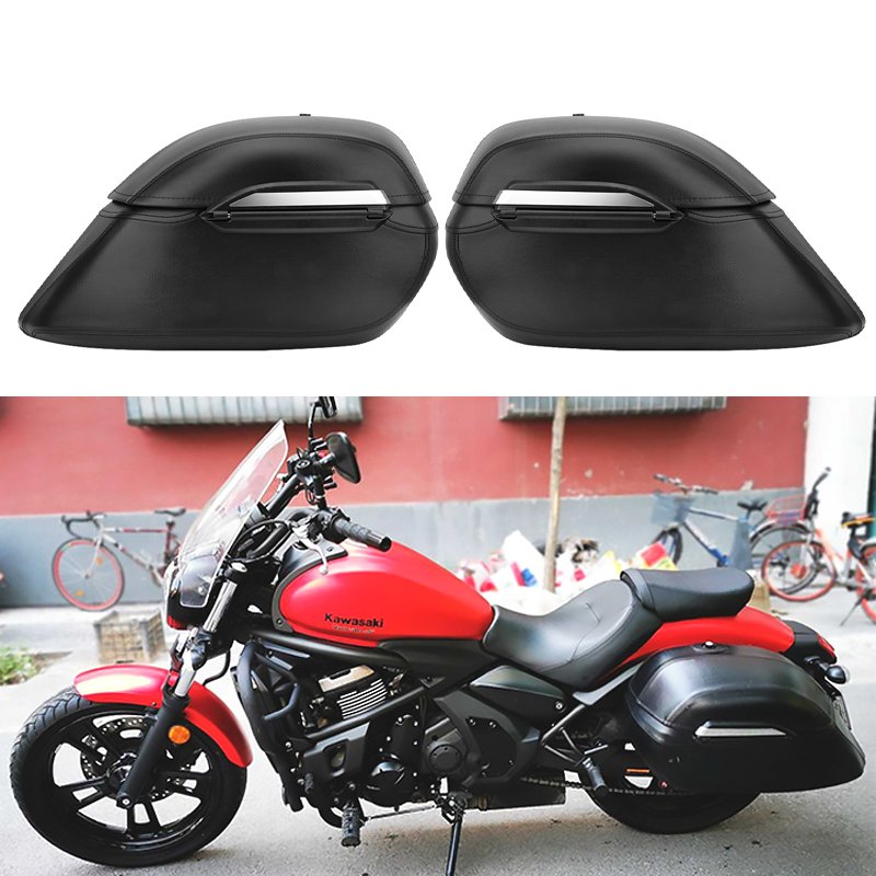 Universal Motorcycle Side Hard Luggage Saddlebags for Honda VTX Yamaha DS XVX Suzuki VL Kawasaki VN