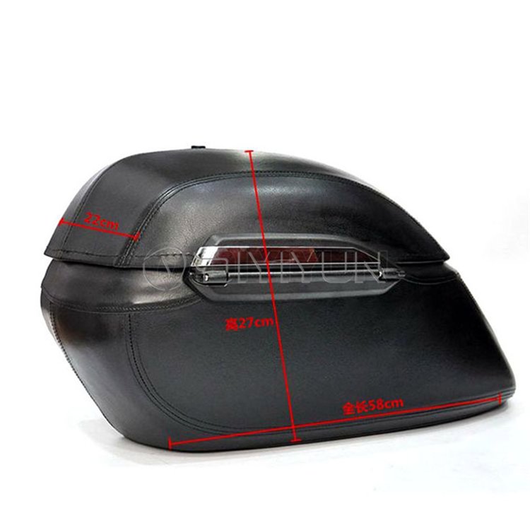 Universal Motorcycle Side Hard Luggage Saddlebags for Honda VTX Yamaha DS XVX Suzuki VL Kawasaki VN