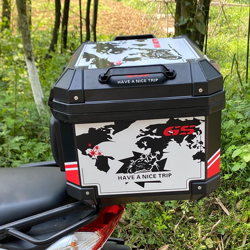 GSB 45L Motorcycle Top Box ABS Waterproof Roof Trunk for Urban Commute and Long Distance Tours Used Condition Alloy Tail Boxes