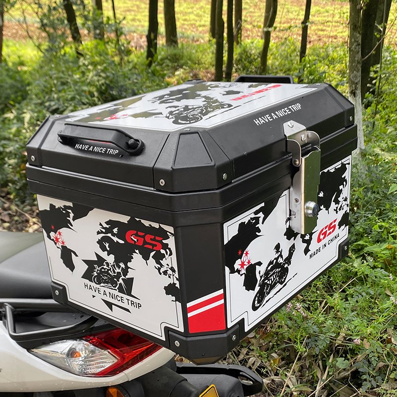 GSB 45L Motorcycle Top Box ABS Waterproof Roof Trunk for Urban Commute and Long Distance Tours Used Condition Alloy Tail Boxes