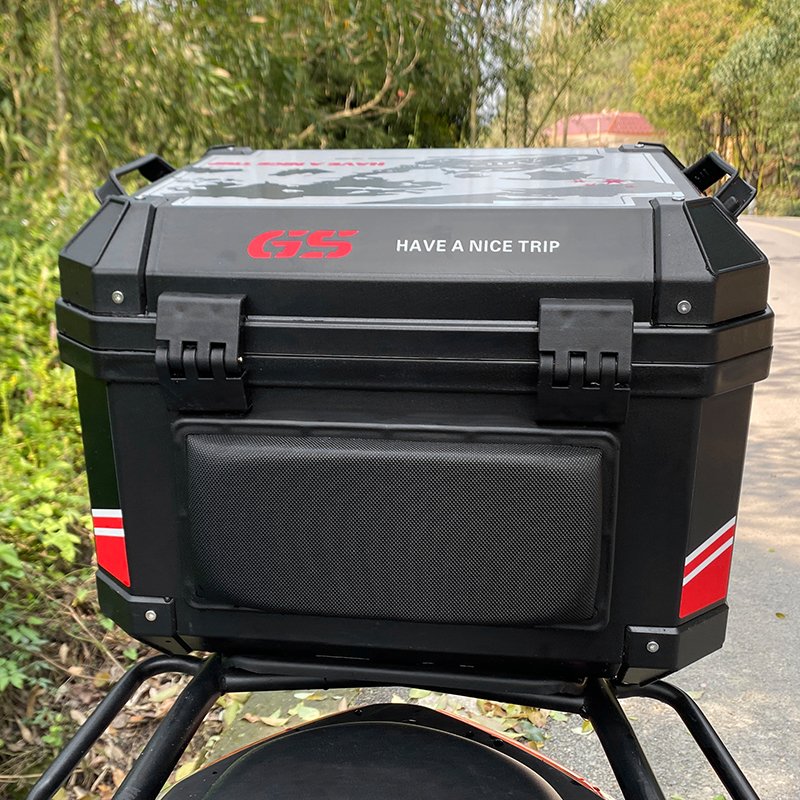 GSB 45L Motorcycle Top Box ABS Waterproof Roof Trunk for Urban Commute and Long Distance Tours Used Condition Alloy Tail Boxes