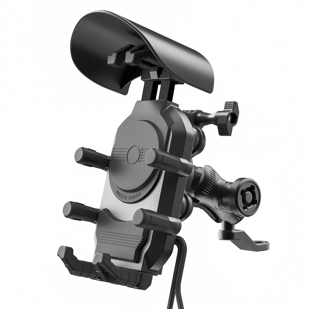 New motorcycle phone mount with wireless charger for 10V-24V motorcycle