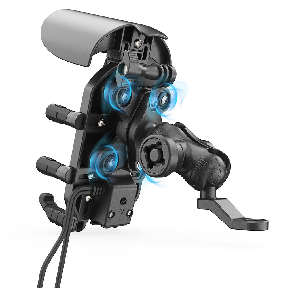 New motorcycle phone mount with wireless charger for 10V-24V motorcycle