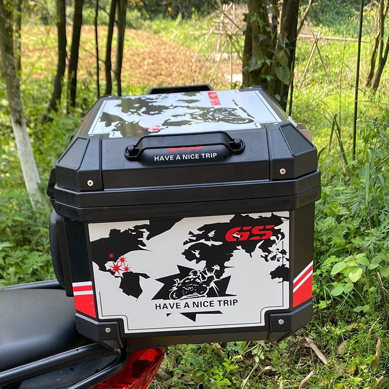 GSB 45L Motorcycle Top Box ABS Waterproof Roof Trunk for Urban Commute and Long Distance Tours Used Condition Alloy Tail Boxes