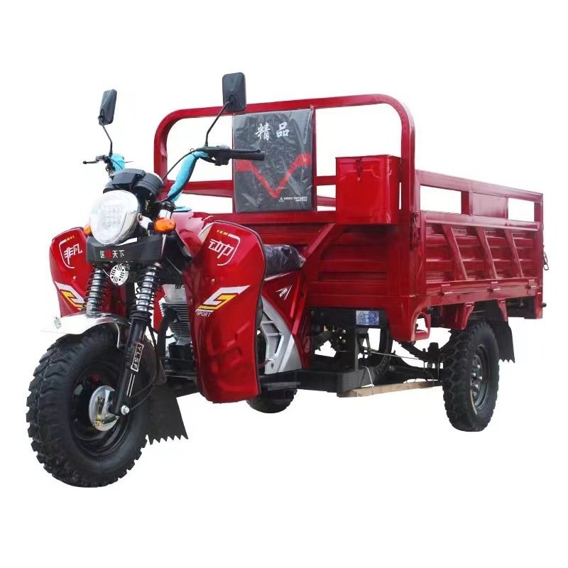 Three-wheeled motorcycle gasoline tricycle power agricultural vehicle freight household dump truck