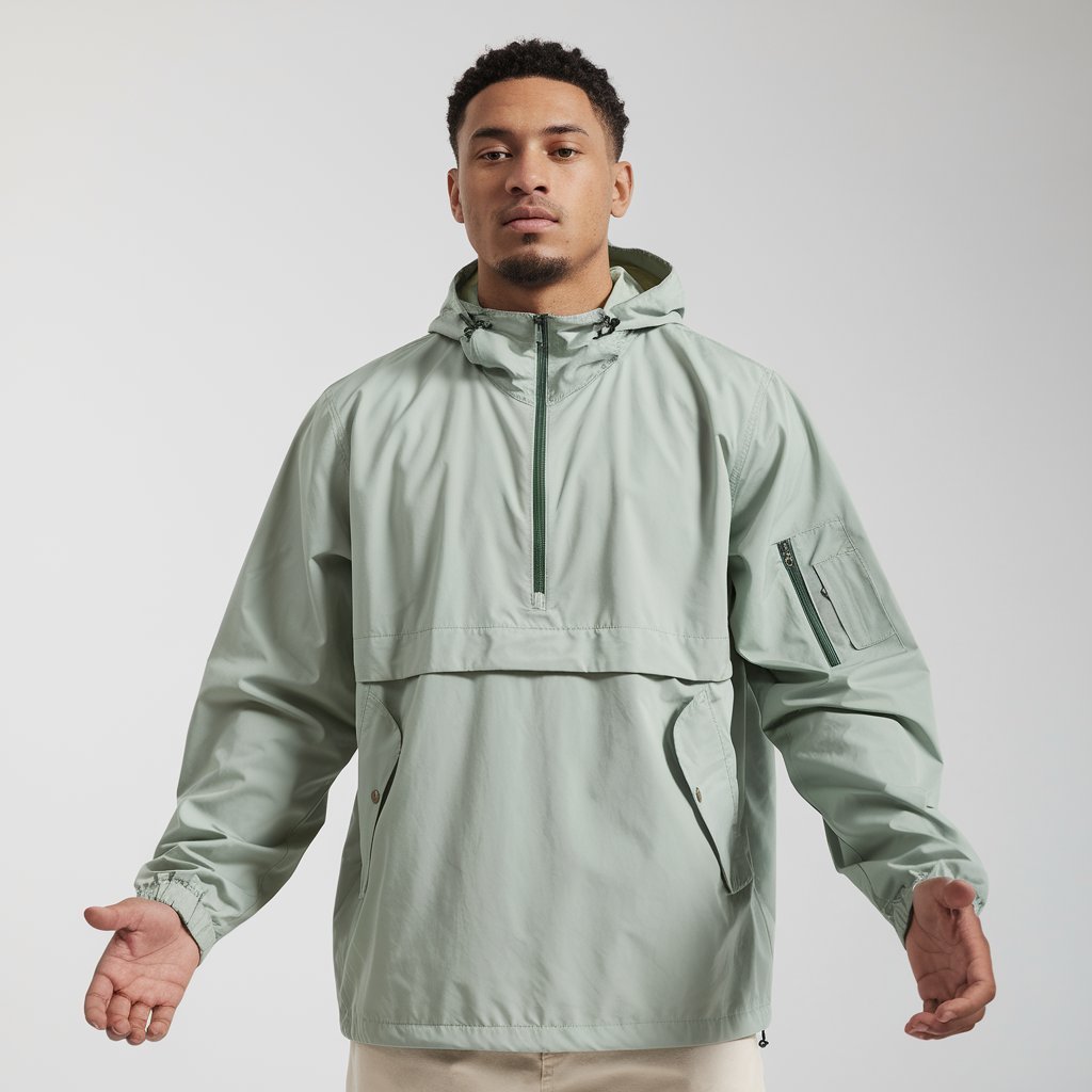 Reatechs Wholesale custom logo men spring autumn half zipper waterproof windbreaker jacket with hood