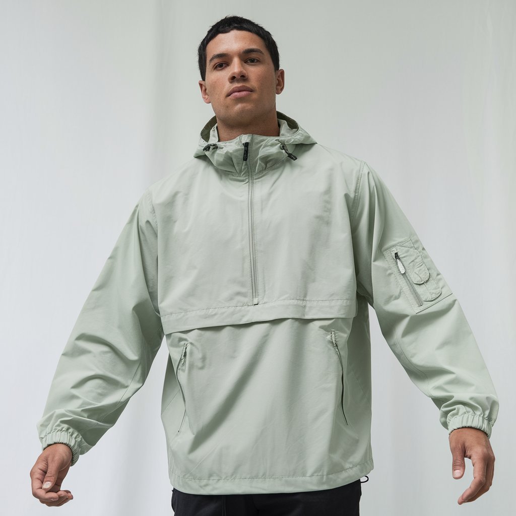 Reatechs Wholesale custom logo men spring autumn half zipper waterproof windbreaker jacket with hood
