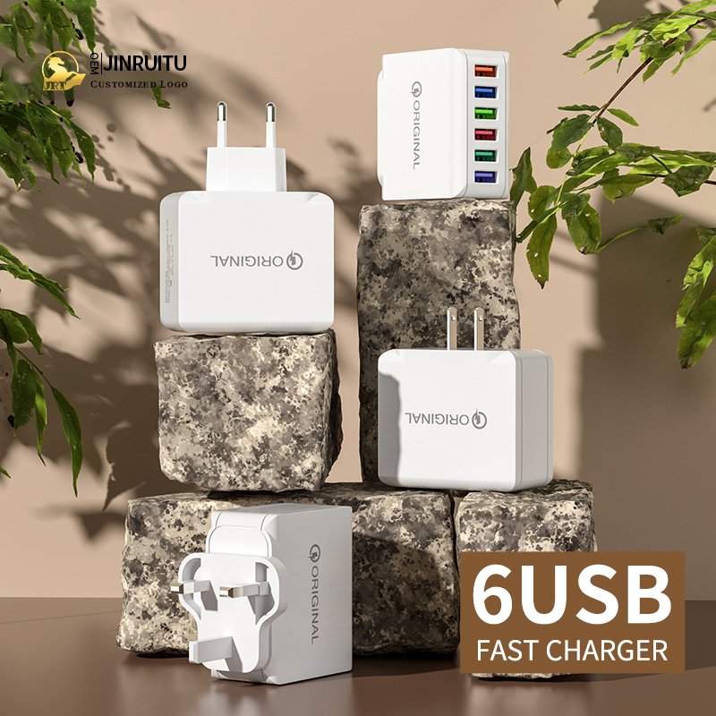6-port multi-function charger Usb Fast charging head mobile phone travel charger adapter used for Samsung for iPhone