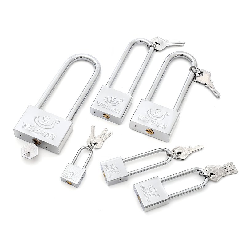 Hot selling bicycles motorcycles large iron doors anti-theft 32mm long beam electroplated silver padlock