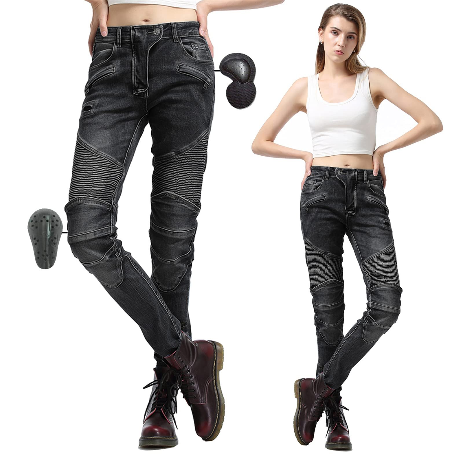 Premium Quality Textiles Fabrics Armor Motorcycle Riding Jeans Detachable Armor Motorcycle Pants Stretch Fabrics Used for Daily