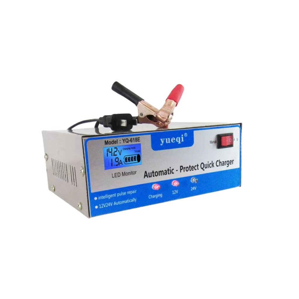 LCD Intelligent Pulse Repair Car Motorcycle Battery Charger 12V24V for Vehicle Use