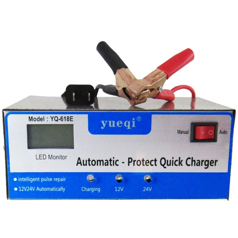LCD Intelligent Pulse Repair Car Motorcycle Battery Charger 12V24V for Vehicle Use