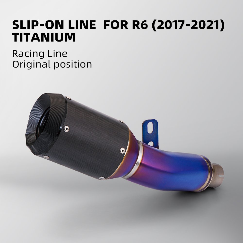 Motorcycle used for R6 2017-2021 carbon fiber titanium alloy motorcycle slide in link pipe muffler system