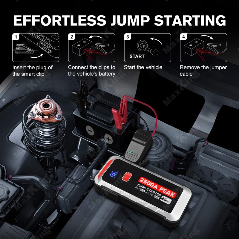 Peak Current 2500A 25800mAh 12V/24V car with LED lights used for car jumper starter