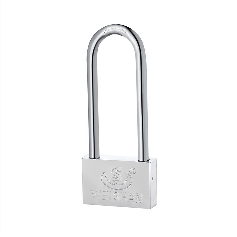 Factory hot selling bicycles motorcycles large iron doors anti-theft 60mm long beam electroplated silver padlock