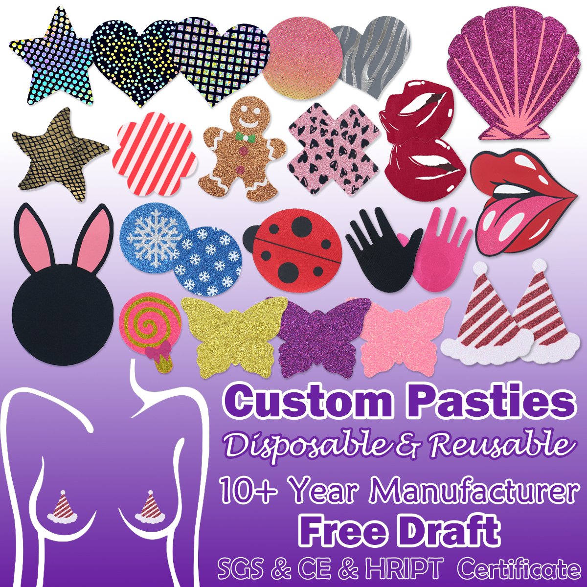 Cute Girl Matte Boobs Breast Pasty Accessories Sexy Nipples Cover Disposable Custom Nipple Pasties Sticker