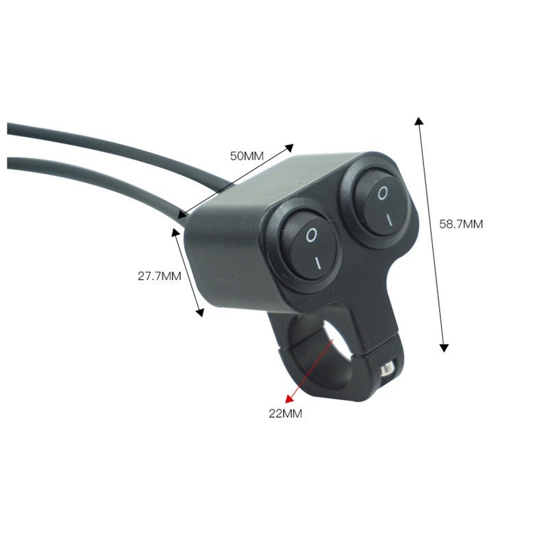 Alloy Waterproof Double Head Large Spotlight Switch Button Indicator Modified Motorcycle Accessories