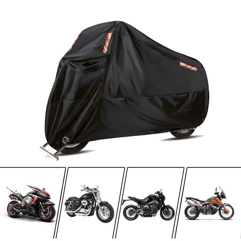 Custom 210D Oxford Cloth Motorcycle Cover UV Protected Dustproof Windproof Belt Lock Hole Outdoor Road Electric Vehicles