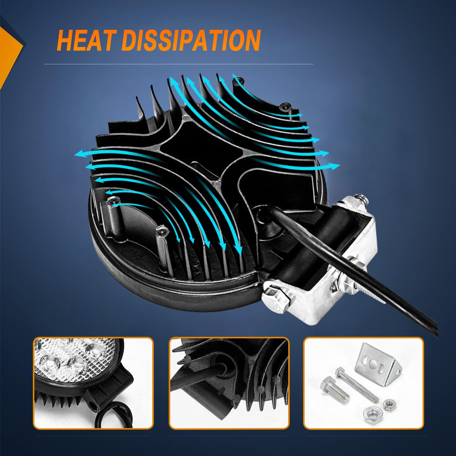 Raych 27W 4INCH Offroad 4x4 Spot Fog Lamp White Cube Led Driving Work Light For Truck Vehicle ATV Motorcycle SUV