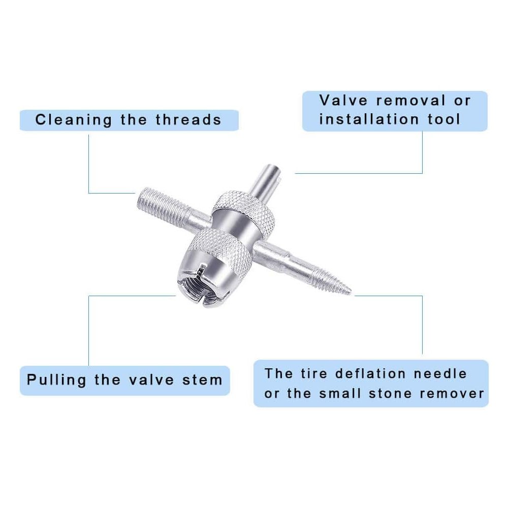 4-in-1 Tire Valve Stem Removal Tool Valve Stem Puller Tire Repair Valve Core