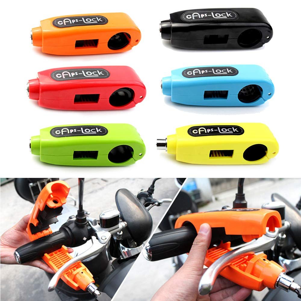 SHKL Wholesale New Motorcycle Motorbike Handlebar Lock Grip Brake Bike Scooter Dirt Moped Key Lock Hard Steel Lever Core Solid