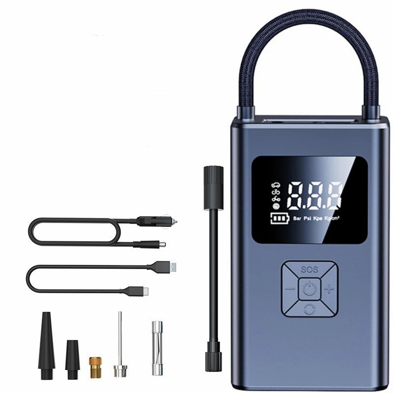 Dual Power Wireless Tire Inflator Pump Portable Air Compressor Car Motorcycle 4000mAh 60W Tyre Electric Inflation