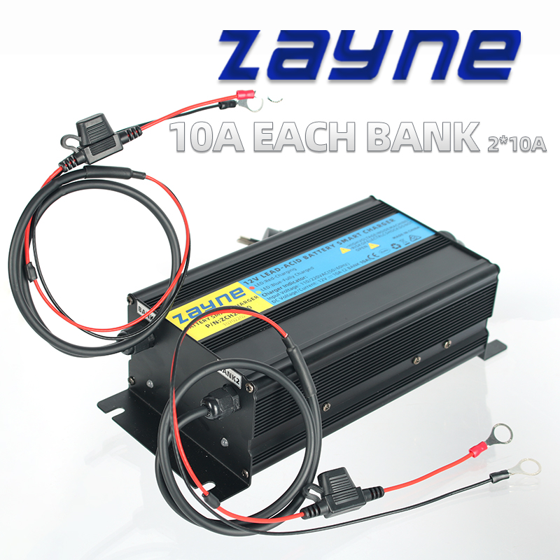 Smart Charger DC Bank 1 and Bank 2 12V 24V 36V 48V 60V Lead-acid AGM Battery for Marine Boat Starter and Deep-cycle Batteries