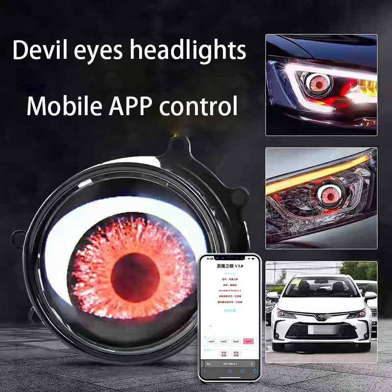 LED car angel demon devil eyes headlights with eyes