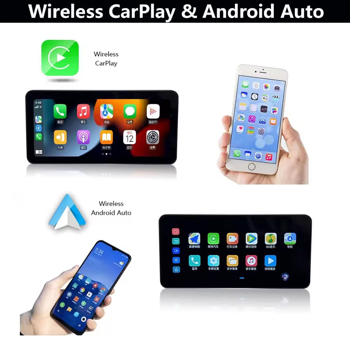6 Inch Motorbike Carplay Screen Wireless Android Auto Module Mirroring Monitor Mp5 Player Waterproof Motorcycle Gps With Carplay