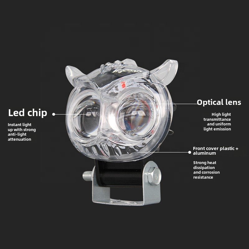 Factory hot-selling colorful owl design two-color LED spotlight motorcycle fog light motorcycle auxiliary light