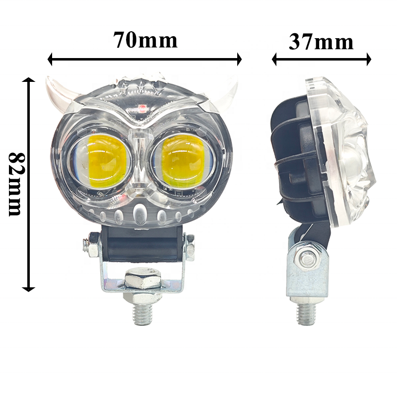 Factory hot-selling colorful owl design two-color LED spotlight motorcycle fog light motorcycle auxiliary light