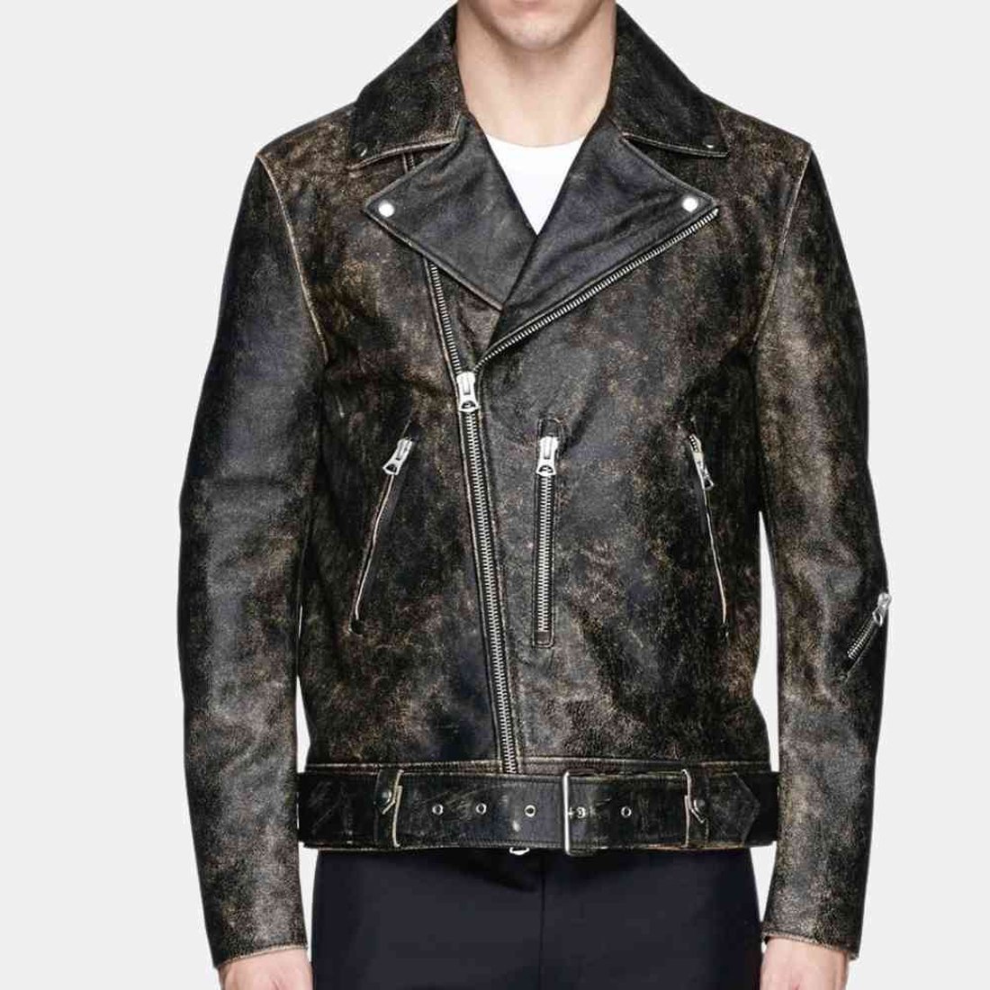 Wholesale Solid Color Biker Style Men's PU Leather Jackets New Condition 3D Pocket Decoration Fashionable Motorcycling Fashion
