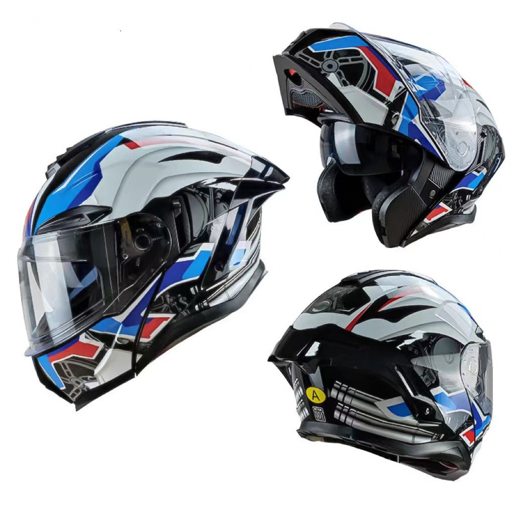2024 Cool Fashion Stylish Uncovered Motorbike Helmet Double Lens Riding Motorcycle Accessories Helmet For Men Women