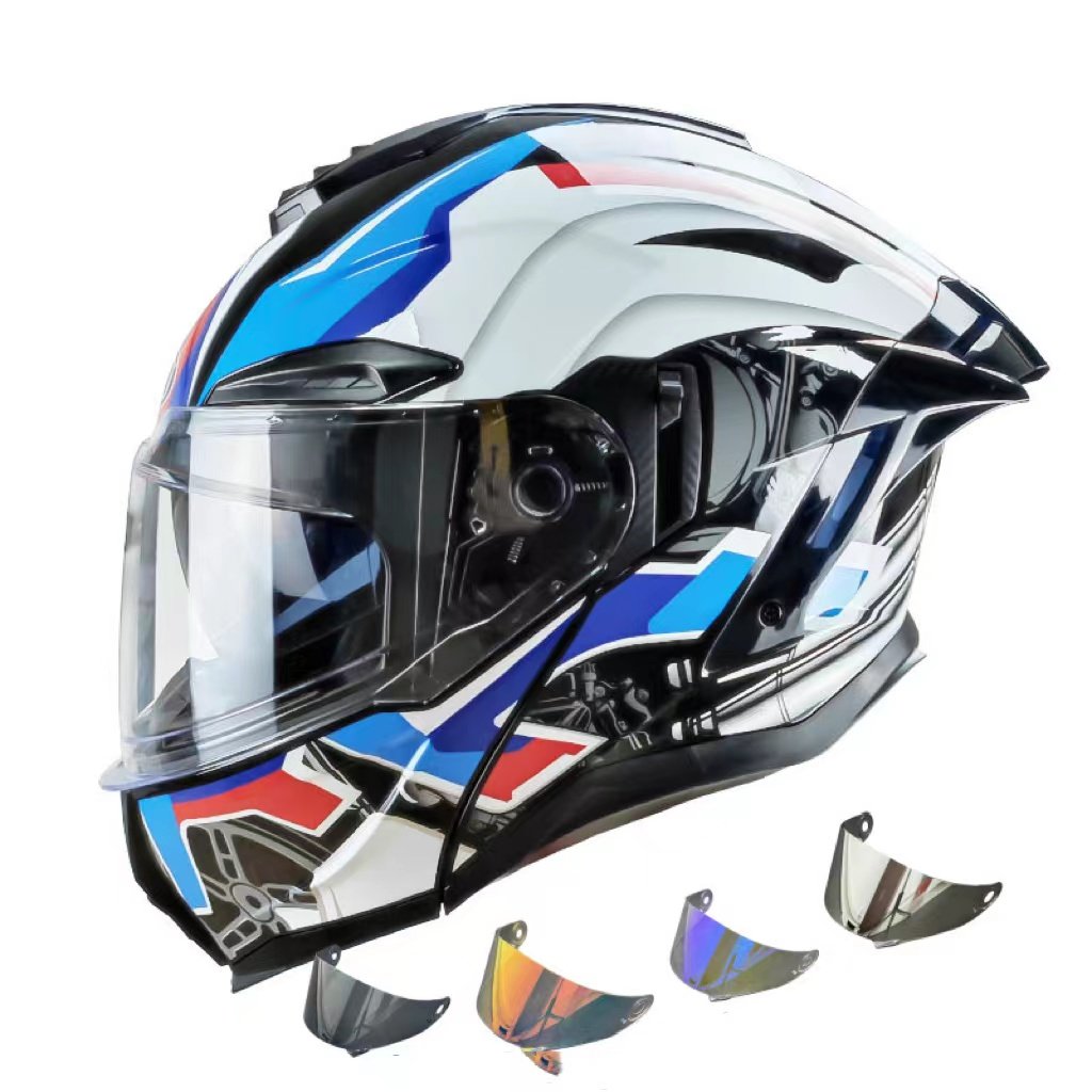 2024 Cool Fashion Stylish Uncovered Motorbike Helmet Double Lens Riding Motorcycle Accessories Helmet For Men Women