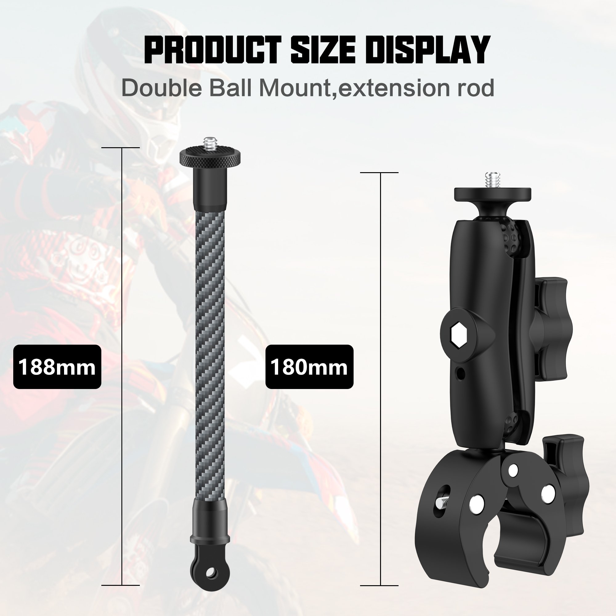 Action Camera Accessories Motorcycle Riding Bracket Carbon Fiber Extension Rod For Riding Shooting For Gopro Insta360X3